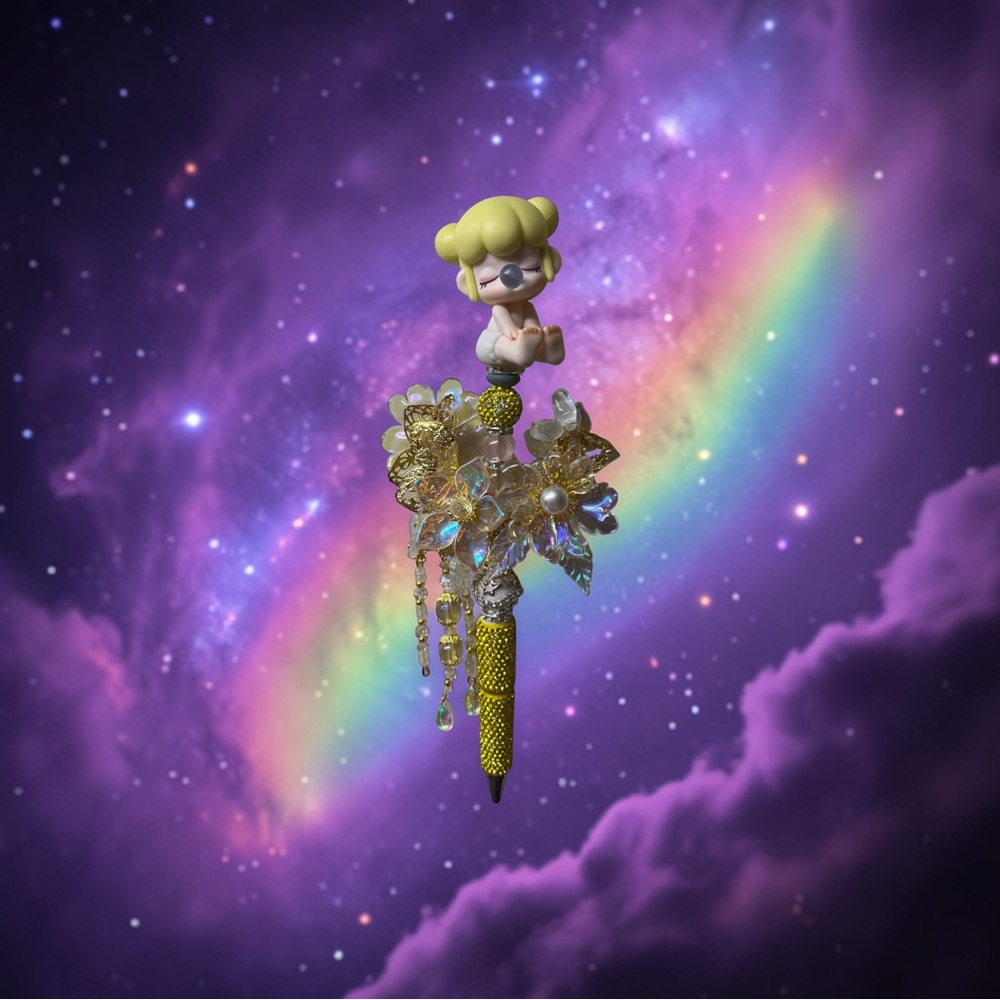 Whimsical Gold and Crystal Pen